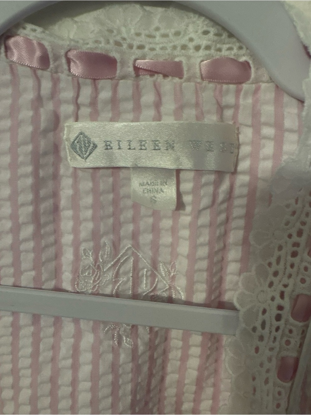 Eileen West Light Pink Lace-Trim Robe - Picture 3 of 3